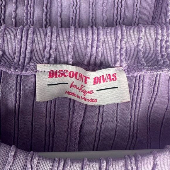 Discount Divas Raised Rib Easy-Fit Dolman 3/4 Sleeve Top Lavender Purple Size Me - Picture 3 of 9